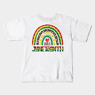 Juneteenth Free Ish Since 1865 Rainbow Juneteenth Kids T-Shirt